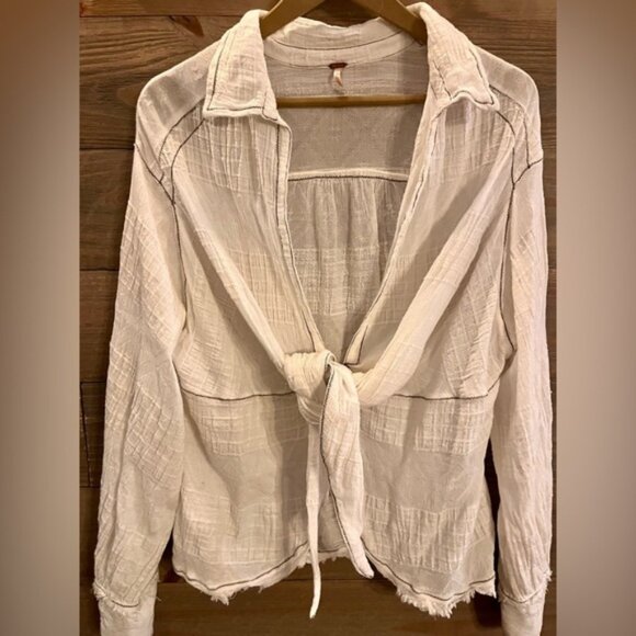 FREE PEOPLE GAUZE OVERSIZED - BLOUSE - Picture 1 of 10